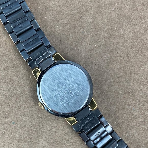 Vintage Lassale by Seiko Dress Watch 7/8 inch in Diameter Gun Metal Gray Gold - Picture 6 of 9